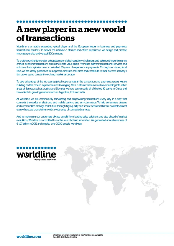 Worldline, brochure corporate