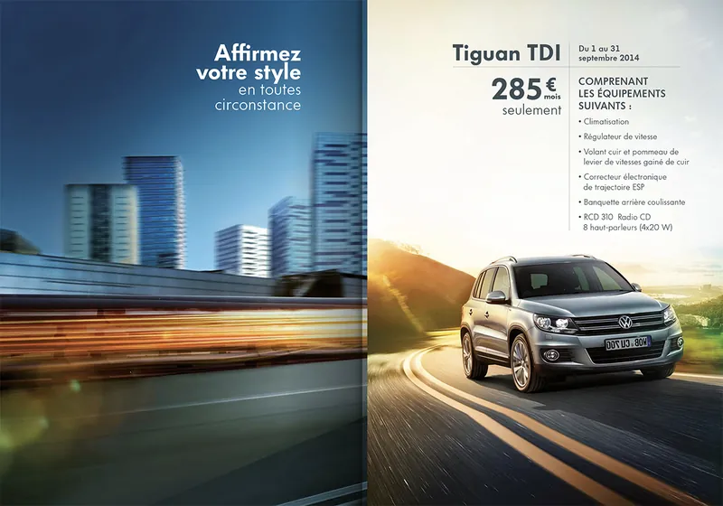 Volkswagen Tiguan : mailing ouvert, recto